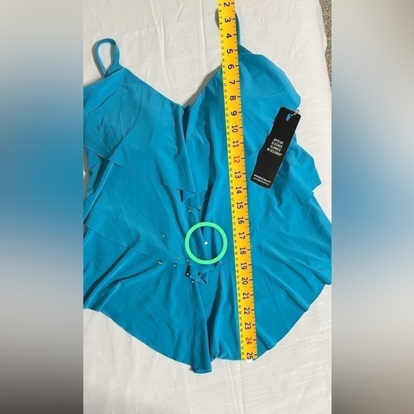 MAGICSUIT by Miriclesuit Rita Tankini Top Blue Pacific 10 Slimming Ruffles - Picture 4 of 14